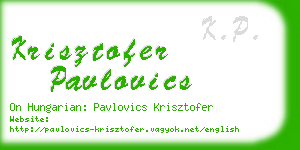 krisztofer pavlovics business card